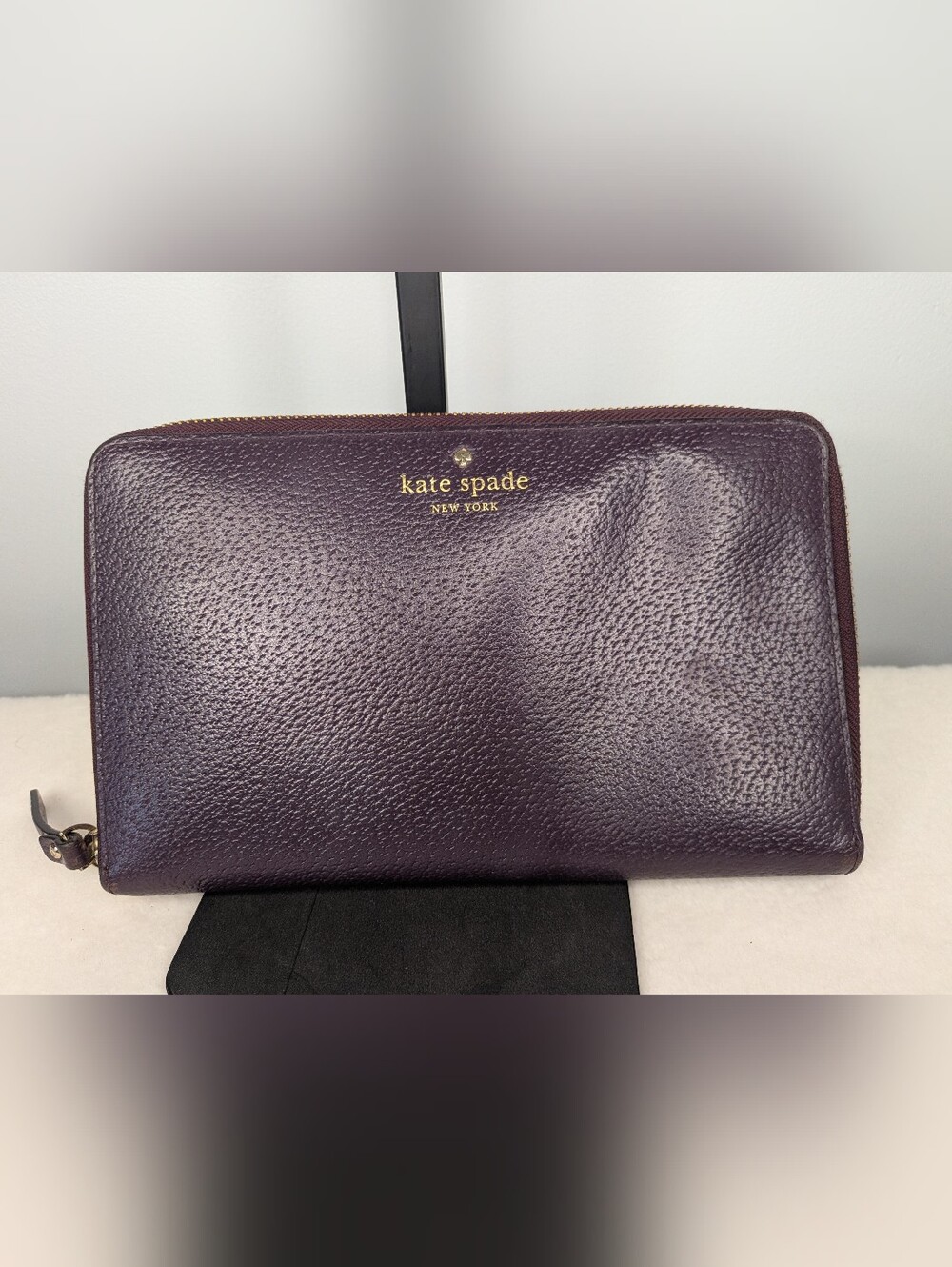 Kate Spade Large Zip-Around Travel Wallet Document Organizer - Deep Plum